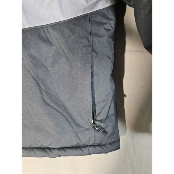 Columbia Hooded Winter Jacket Kids Small 8 Black Grey Full Zip Insulated - Picture 2 of 10